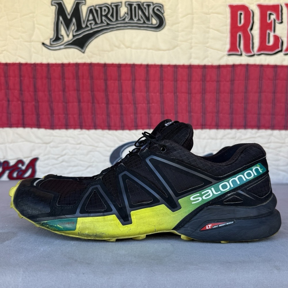 Size 12.5 - Salomon Speedcross 4 Trail‎ Running Shoes Men Black Sneakers 392398